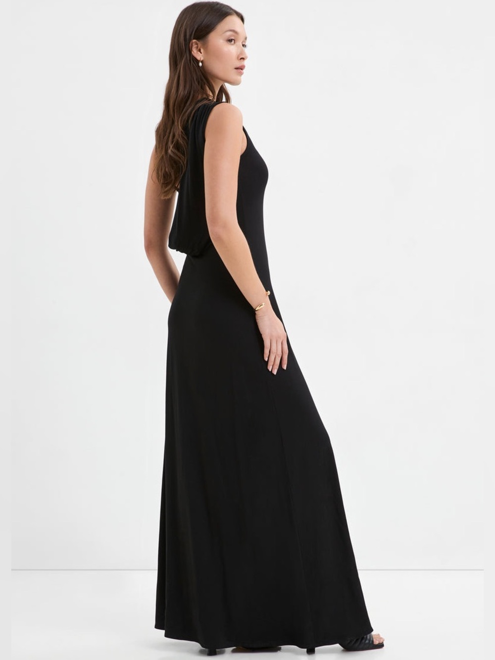 Marcella NYC Laurel Dress Gown Asymmetrical European Stretch Jersey XS - Picture 6 of 15